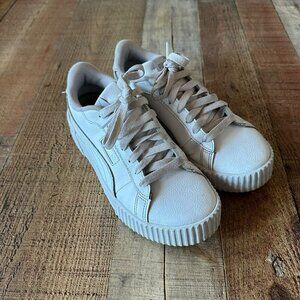 Puma White Leather Womens Sneakers With SoftFoam+ Comfort Size 7.5 Casual Athlet